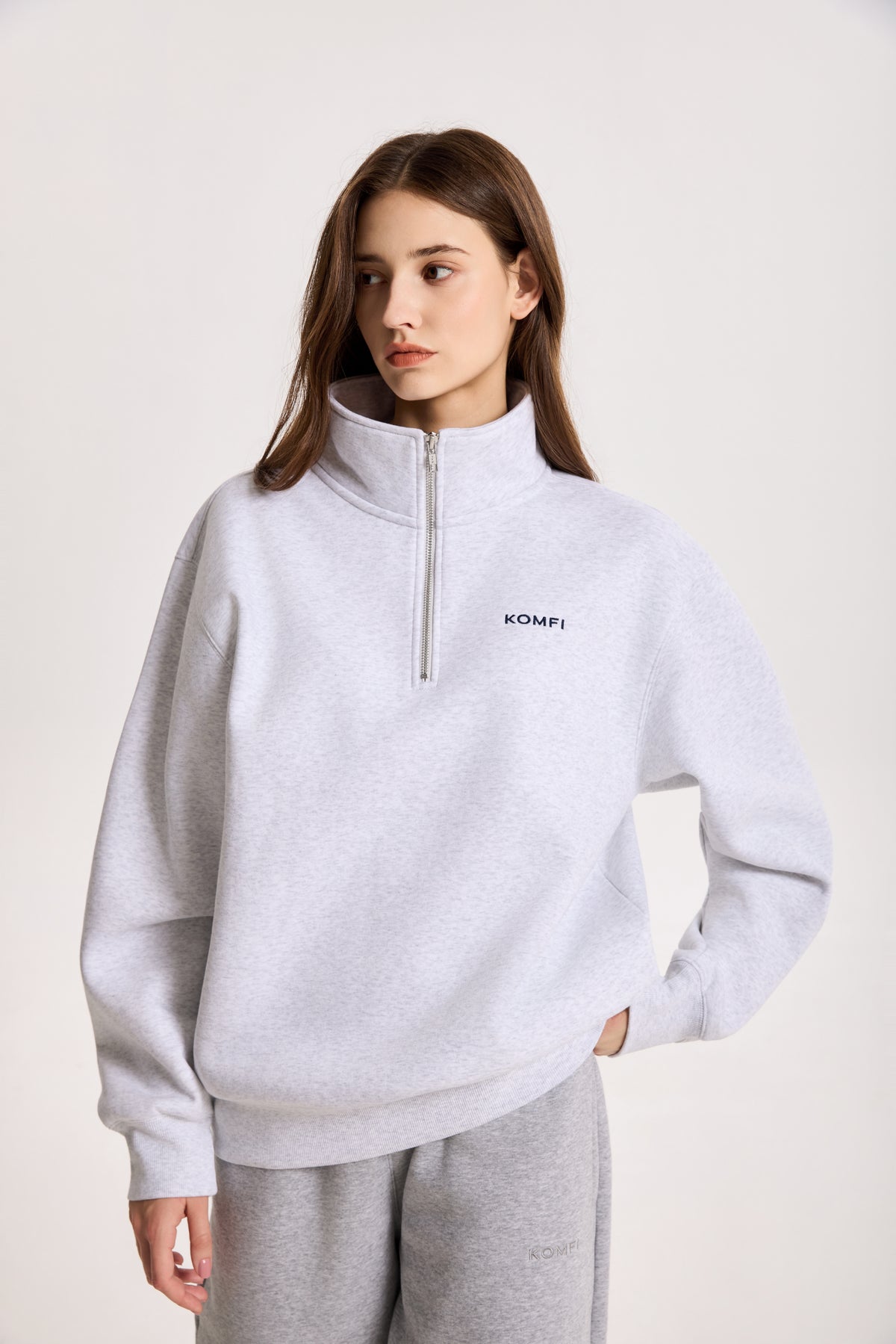 AW26-SIG-QZH-001 | Light Heather Grey | Detail